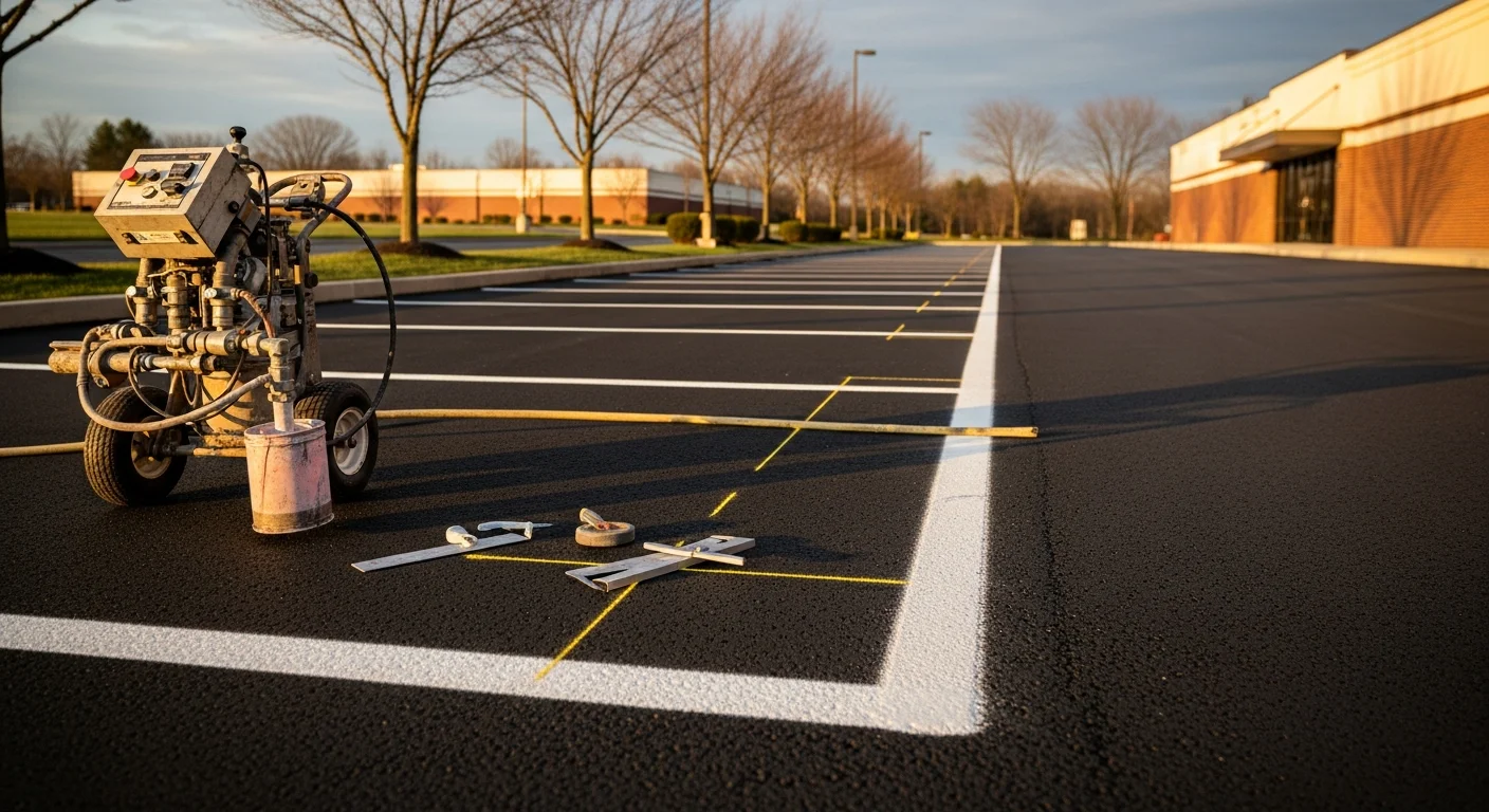Commercial parking lot paving and striping for business property